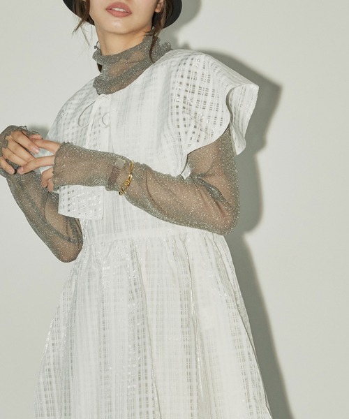 TITTY&CO.（ティティーアンドコー）の「BIGカラーチェックワンピース（ワンピース・レディース・ブラック/ホワイト・MEDIUM/SMALL）」の7枚目の写真