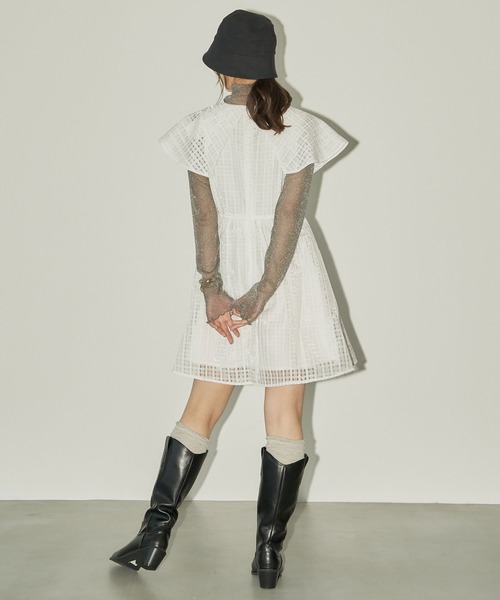 TITTY&CO.（ティティーアンドコー）の「BIGカラーチェックワンピース（ワンピース・レディース・ブラック/ホワイト・MEDIUM/SMALL）」の10枚目の写真