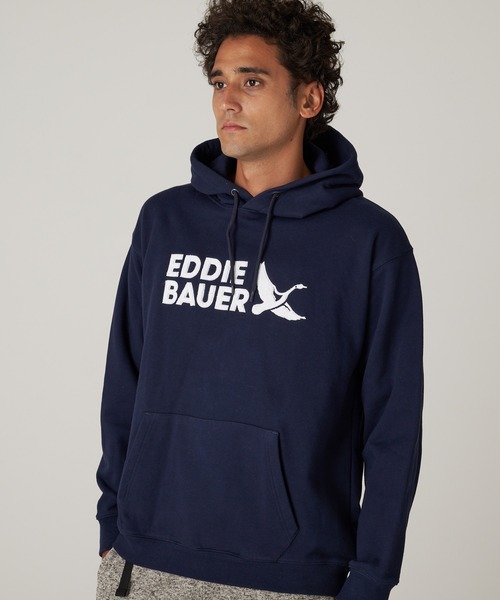 Eddie Bauer(エディーバウアー)の「ロゴ スウェットフーディ(パーカー・メンズ・杢グレー/ネイビー/ブラック/サファリグリーン/ダークベージュ・M/XXL/XL/L/S)」の5枚目の写真