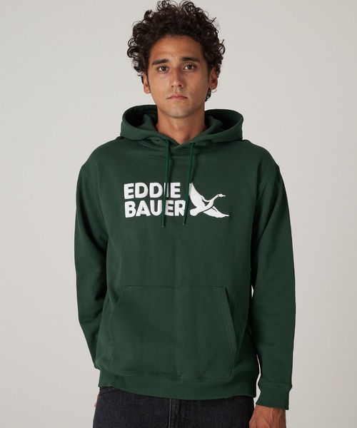Eddie Bauer(エディーバウアー)の「ロゴ スウェットフーディ(パーカー・メンズ・杢グレー/ネイビー/ブラック/サファリグリーン/ダークベージュ・M/XXL/XL/L/S)」の4枚目の写真