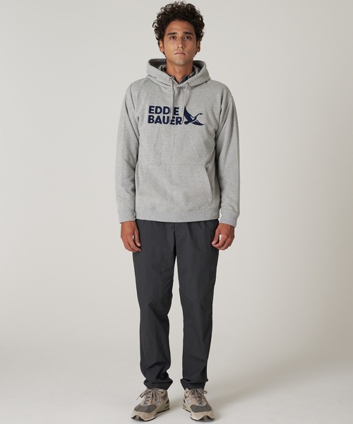 Eddie Bauer(エディーバウアー)の「ロゴ スウェットフーディ(パーカー・メンズ・杢グレー/ネイビー/ブラック/サファリグリーン/ダークベージュ・M/XXL/XL/L/S)」の9枚目の写真