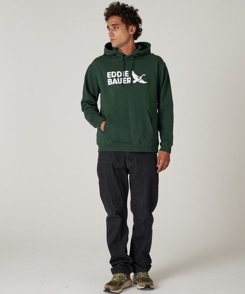 Eddie Bauer(エディーバウアー)の「ロゴ スウェットフーディ(パーカー・メンズ・杢グレー/ネイビー/ブラック/サファリグリーン/ダークベージュ・M/XXL/XL/L/S)」の11枚目の写真