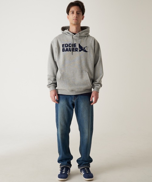 Eddie Bauer(エディーバウアー)の「ロゴ スウェットフーディ(パーカー・メンズ・杢グレー/ネイビー/ブラック/サファリグリーン/ダークベージュ・M/XXL/XL/L/S)」の18枚目の写真