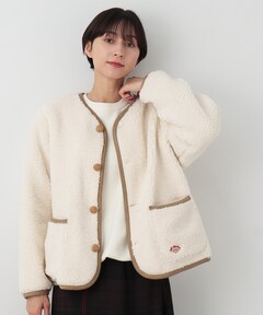 プードルボア金釦ノーカラーコート（ノーカラーコート）｜coca