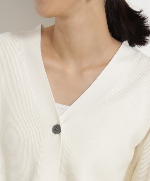 FOUND GOOD（ファウンドグッド）の「コンフォートショートニットCD（カーディガン/ボレロ・レディース・ブラック/ホワイト系5/ブルー系5/グリーン系2/ベージュ/レッド系8・L/M）」の8枚目の写真