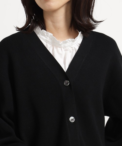 FOUND GOOD（ファウンドグッド）の「コンフォートショートニットCD（カーディガン/ボレロ・レディース・ブラック/ホワイト系5/ブルー系5/グリーン系2/ベージュ/レッド系8・L/M）」の13枚目の写真