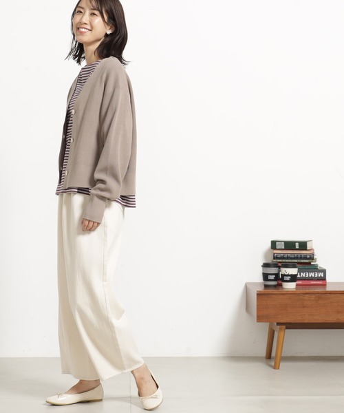 FOUND GOOD（ファウンドグッド）の「コンフォートショートニットCD（カーディガン/ボレロ・レディース・ブラック/ホワイト系5/ブルー系5/グリーン系2/ベージュ/レッド系8・L/M）」の18枚目の写真