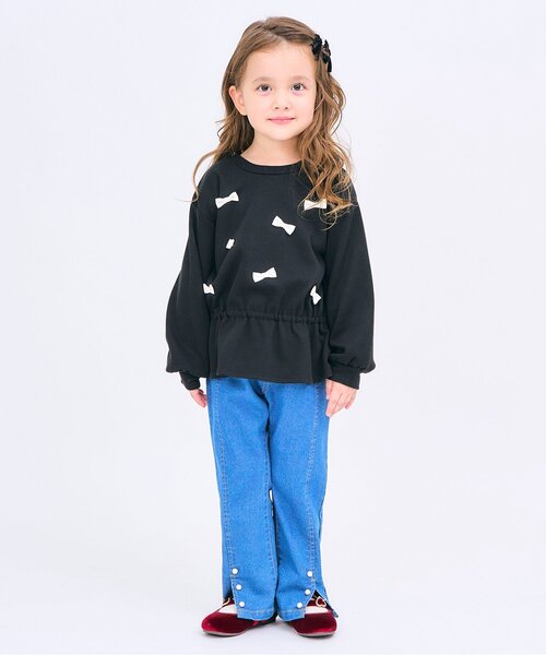 apres les cours（アプレレクール）の「ミニリボンヘアクリップセット（ヘアピン・キッズ・ベージュ/ブラック・FREE）」の3枚目の写真