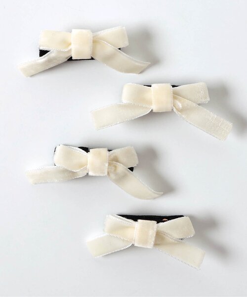 apres les cours（アプレレクール）の「ミニリボンヘアクリップセット（ヘアピン・キッズ・ベージュ/ブラック・FREE）」の7枚目の写真