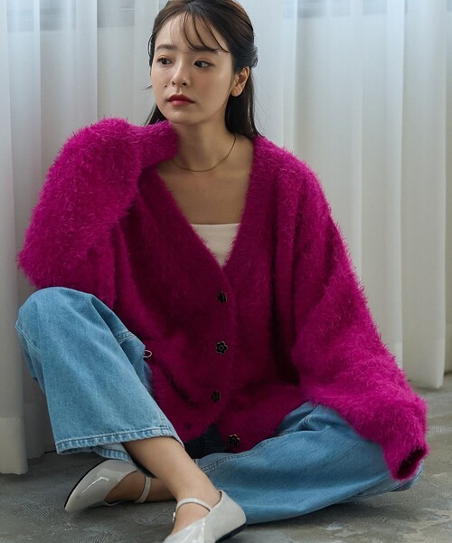 MARY QUANT× PUBLUX フェザー シャギーニット カーディガン PUBLUX（パブリュクス）の「MARY QUANT × PUBLUX/マリークワント