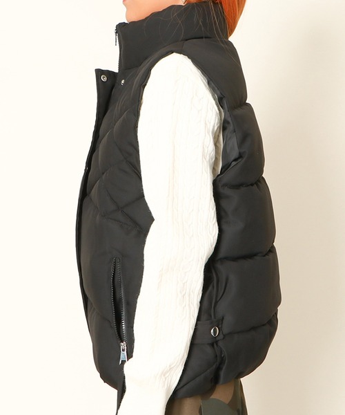 PGG 中綿キルトフルジップベスト　ダウン　ゴルフ　ブラック　Ｌサイズ　新品 ワンフォークロージング 1111clothing ◇スタンドネック