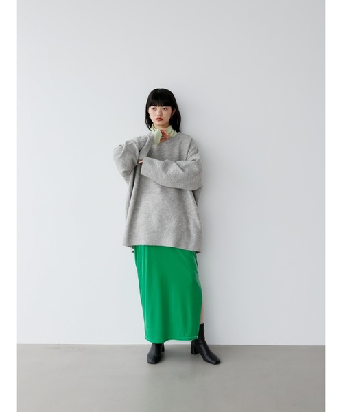 Katrin TOKYO(カトリーントーキョー)の「big crewneck knit(ニット/セーター・レディース・パープル/イエロー/ライトグレー・FREE/XS)」の7枚目の写真