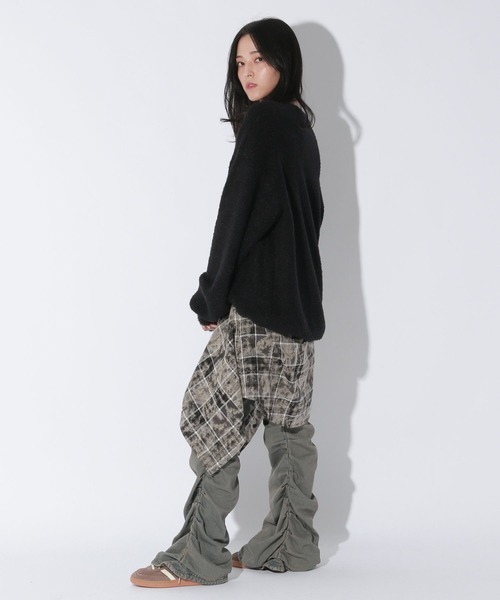 【セール】【UNISEX/選べる着丈】カールヤーンロゴニット（ニット/セーター）｜Anui（アニュイ）