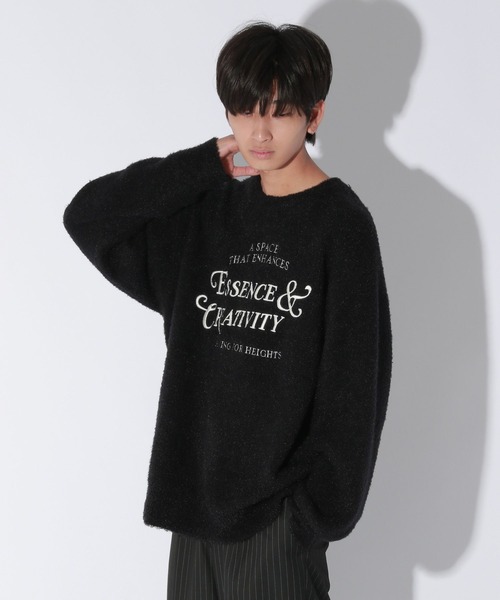 【セール】【UNISEX/選べる着丈】カールヤーンロゴニット（ニット/セーター）｜Anui（アニュイ）