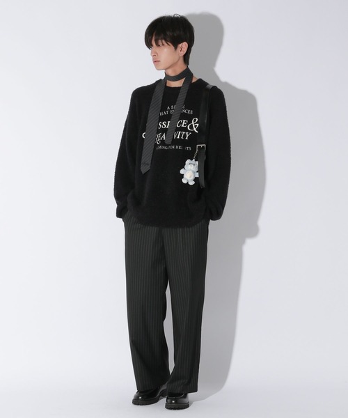 セール】【UNISEX/選べる着丈】カールヤーンロゴニット（ニット