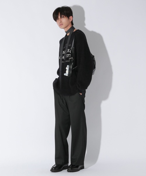 【セール】【UNISEX/選べる着丈】カールヤーンロゴニット（ニット/セーター）｜Anui（アニュイ）