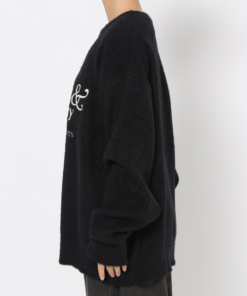 【セール】【UNISEX/選べる着丈】カールヤーンロゴニット（ニット/セーター）｜Anui（アニュイ）