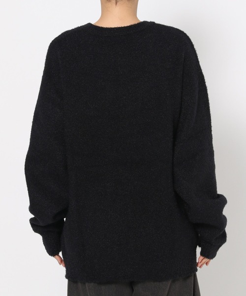 【セール】【UNISEX/選べる着丈】カールヤーンロゴニット（ニット/セーター）｜Anui（アニュイ）