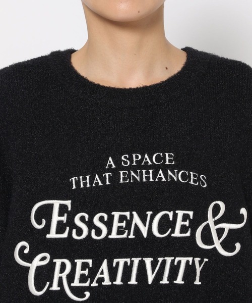 【セール】【UNISEX/選べる着丈】カールヤーンロゴニット（ニット/セーター）｜Anui（アニュイ）