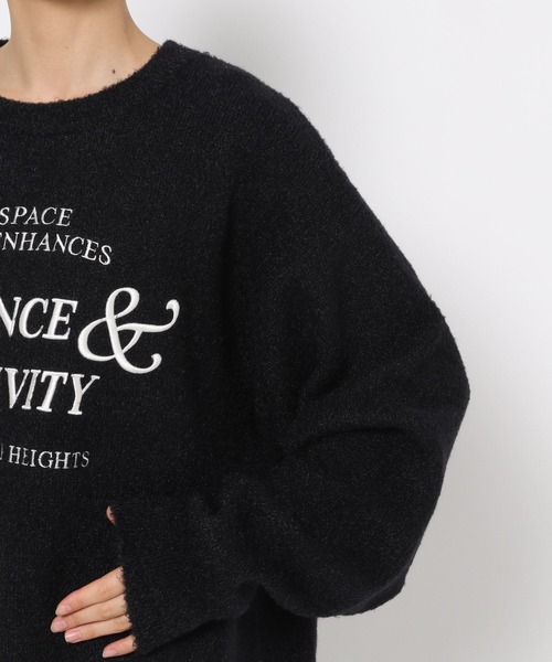 【セール】【UNISEX/選べる着丈】カールヤーンロゴニット（ニット/セーター）｜Anui（アニュイ）