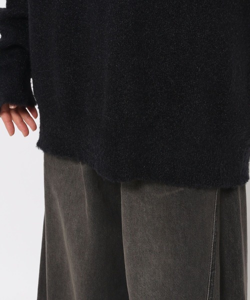 【セール】【UNISEX/選べる着丈】カールヤーンロゴニット（ニット/セーター）｜Anui（アニュイ）