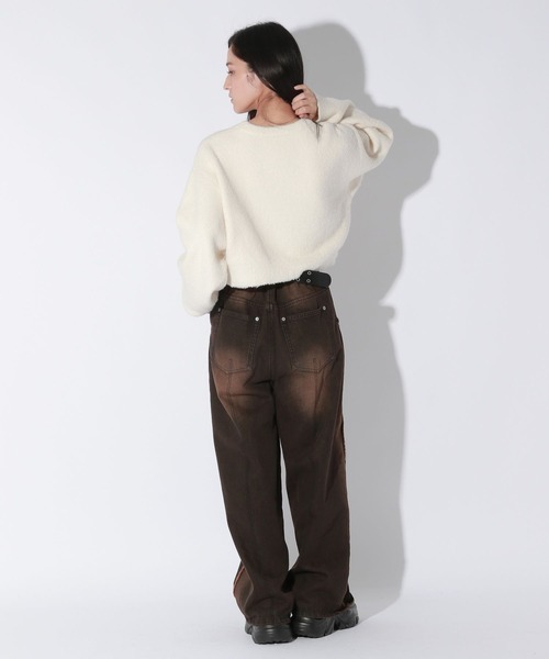 【セール】【UNISEX/選べる着丈】カールヤーンロゴニット（ニット/セーター）｜Anui（アニュイ）