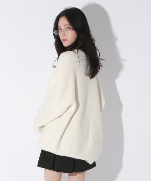 【セール】【UNISEX/選べる着丈】カールヤーンロゴニット（ニット/セーター）｜Anui（アニュイ）