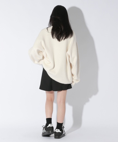 【セール】【UNISEX/選べる着丈】カールヤーンロゴニット（ニット/セーター）｜Anui（アニュイ）