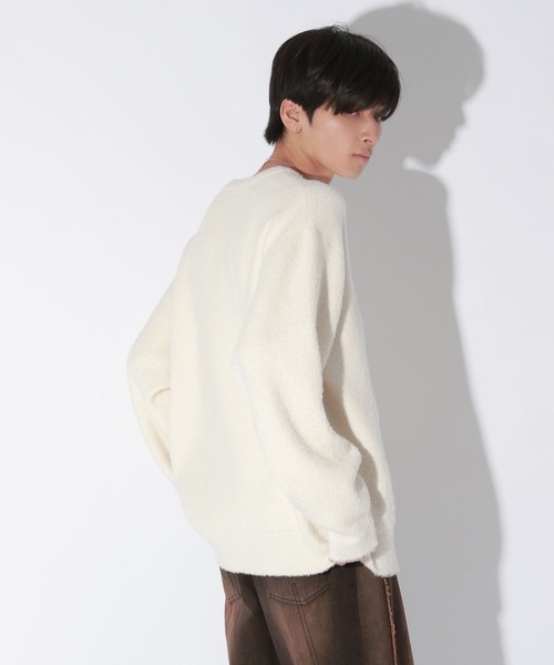 【セール】【UNISEX/選べる着丈】カールヤーンロゴニット（ニット/セーター）｜Anui（アニュイ）