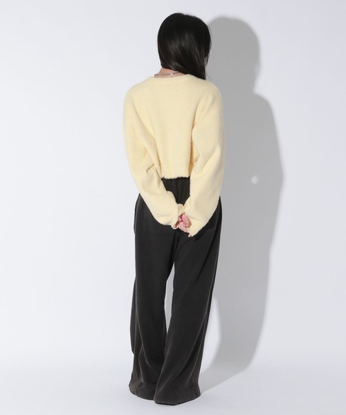 【セール】【UNISEX/選べる着丈】カールヤーンロゴニット（ニット/セーター）｜Anui（アニュイ）