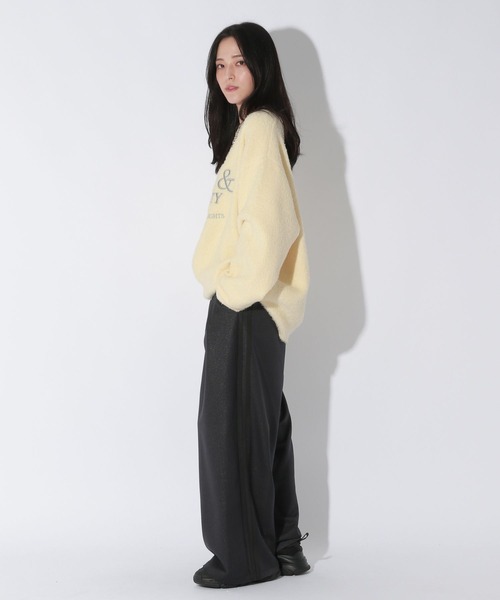 【セール】【UNISEX/選べる着丈】カールヤーンロゴニット（ニット/セーター）｜Anui（アニュイ）