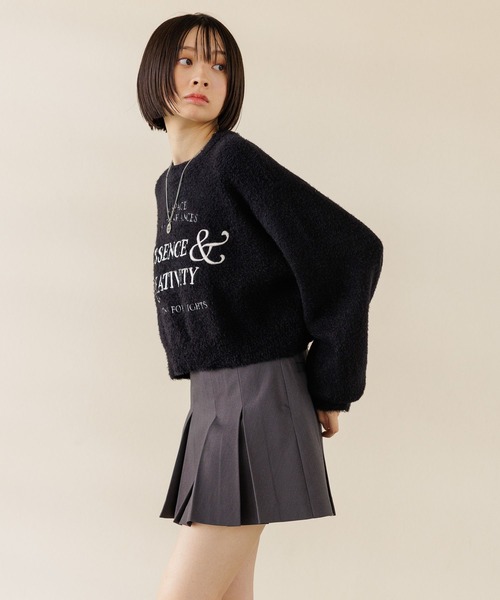 【セール】【UNISEX/選べる着丈】カールヤーンロゴニット（ニット/セーター）｜Anui（アニュイ）