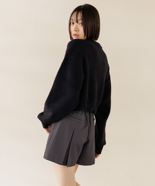 【セール】【UNISEX/選べる着丈】カールヤーンロゴニット（ニット/セーター）｜Anui（アニュイ）