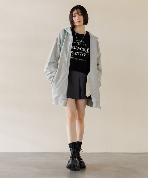 【セール】【UNISEX/選べる着丈】カールヤーンロゴニット（ニット/セーター）｜Anui（アニュイ）