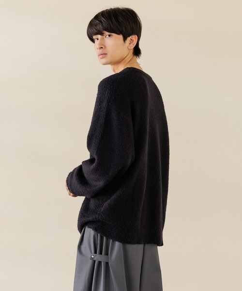 【セール】【UNISEX/選べる着丈】カールヤーンロゴニット（ニット/セーター）｜Anui（アニュイ）