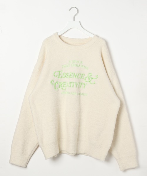 【セール】【UNISEX/選べる着丈】カールヤーンロゴニット（ニット/セーター）｜Anui（アニュイ）