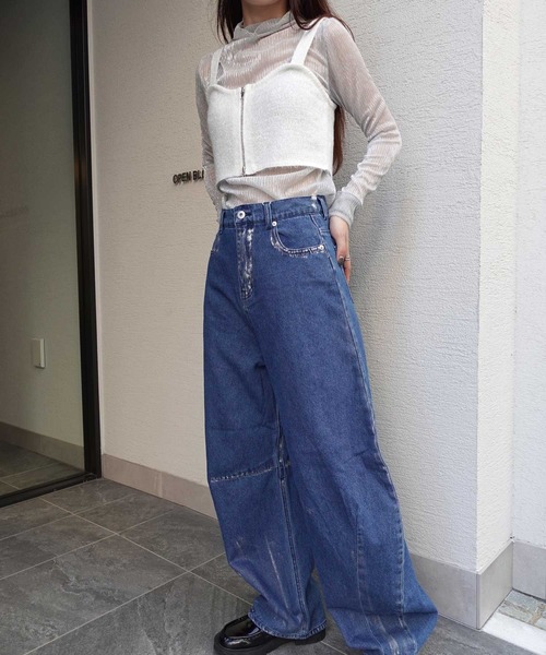 CORNERS(コーナーズ)の「グリッターニットダブルジップビスチェ(キャミソール・レディース・ブラック/シルバー/アイボリー・M)」の12枚目の写真