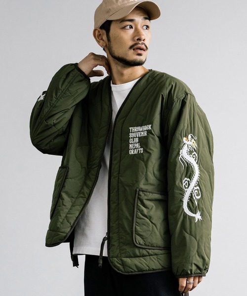 KRIFF MAYER（クリフメイヤー）の「KRIFF MAYER クリフメイヤー スーベニア刺繍キルトジャケット 2415104（ブルゾン・メンズ・ダークブラウン/グレー/オフホワイト/オリーブ/ブラック/パープル・XL/M/L）」の9枚目の写真