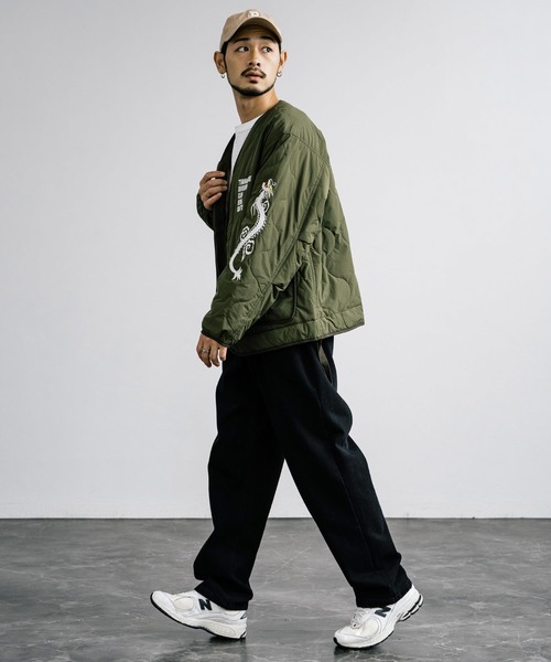 KRIFF MAYER（クリフメイヤー）の「KRIFF MAYER クリフメイヤー スーベニア刺繍キルトジャケット 2415104（ブルゾン・メンズ・ダークブラウン/グレー/オフホワイト/オリーブ/ブラック/パープル・XL/M/L）」の11枚目の写真