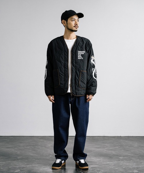 アウター　ジャケット　刺繍　ブラック　クリフメイヤー　プロ野球 クリフメイヤー[公式] スーベニア刺繍キルトコーチジャケット MENS