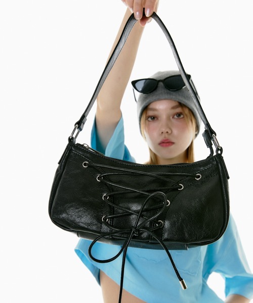 セール】レースアップショルダーバック（ハンドバッグ）｜JUST A NOON