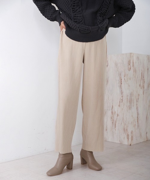 Bou Jeloud(ブージュルード)の「プリーツベロアパンツ(その他パンツ・レディース・チャコールグレー/A/ホワイト・FREE)」の6枚目の写真