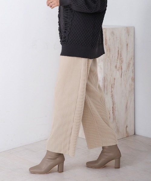 Bou Jeloud(ブージュルード)の「プリーツベロアパンツ(その他パンツ・レディース・チャコールグレー/A/ホワイト・FREE)」の9枚目の写真