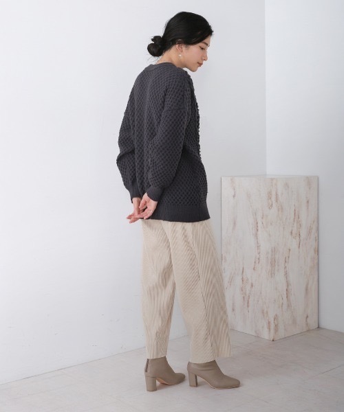 Bou Jeloud(ブージュルード)の「プリーツベロアパンツ(その他パンツ・レディース・チャコールグレー/A/ホワイト・FREE)」の11枚目の写真