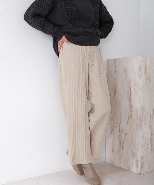 Bou Jeloud(ブージュルード)の「プリーツベロアパンツ(その他パンツ・レディース・チャコールグレー/A/ホワイト・FREE)」の12枚目の写真