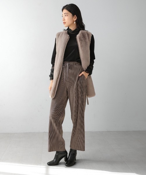 Bou Jeloud(ブージュルード)の「プリーツベロアパンツ(その他パンツ・レディース・チャコールグレー/A/ホワイト・FREE)」の13枚目の写真