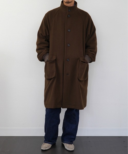 BASISBROEK(バシスブルック)の「【BASISBROEK】ISLAND(ステンカラーコート・メンズ・ブラック/モカ・2)」の7枚目の写真