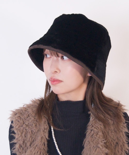 polcadot（ポルカドット）の「ファーセラーハット（ハット・レディース・アイボリー/ブラック/ベージュ・FREE）」の3枚目の写真