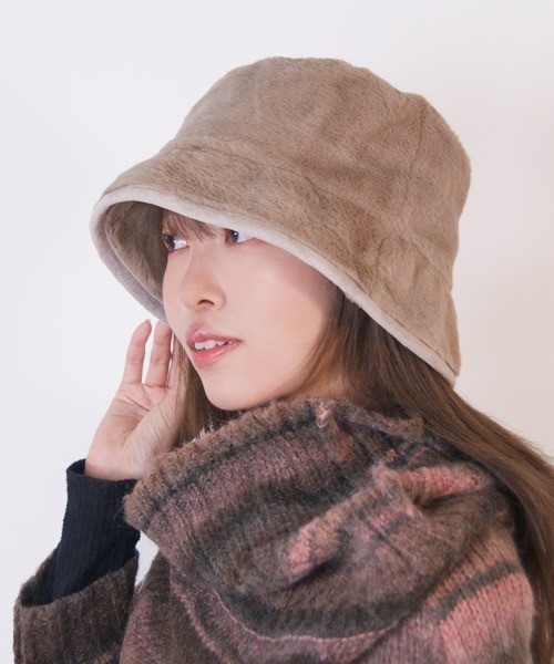 polcadot（ポルカドット）の「ファーセラーハット（ハット・レディース・アイボリー/ブラック/ベージュ・FREE）」の5枚目の写真