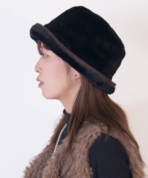 polcadot（ポルカドット）の「ファーセラーハット（ハット・レディース・アイボリー/ブラック/ベージュ・FREE）」の8枚目の写真